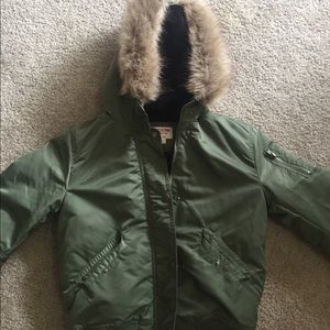 olive bomber jacket